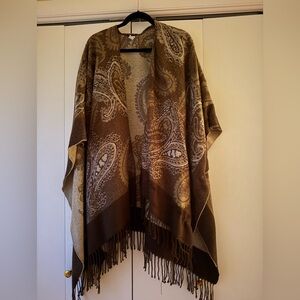 Croft & Barrow Brown and Cream Shawl